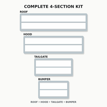 Ford F-150 Universal Dual Racing Stripe Kit – Hood, Roof, Tailgate & Bumper