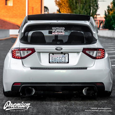 2008-2014 Subaru WRX Hatchback Tail Light Overlay Kit (Red Tint w/ Reverse & Blinker Cutouts)