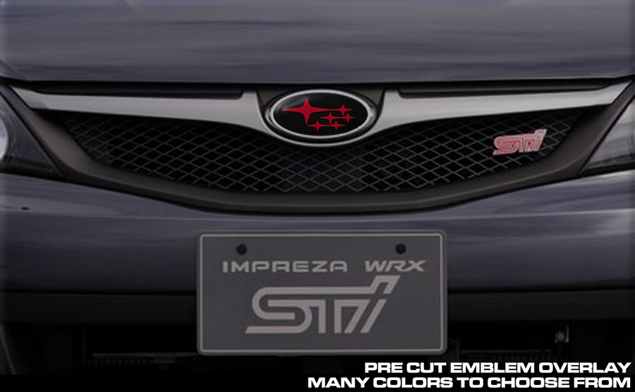 Front & Rear Emblem w/ Steering Wheel Overlay ( Choose Your Star Color ) | 2008-2014 WRX / STI Hatchback