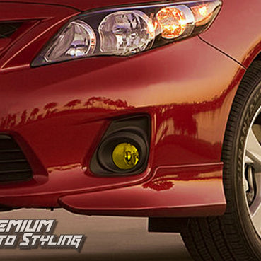 Toyota Corolla Yellow Tint Fog Light Vinyl Overlays 
By: Premium Auto Styling
