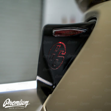 86 Logo Custom Cut-out - Tail Light Deck Vinyl Overlay - Gloss Black | 2012-2016 Scion FR-S