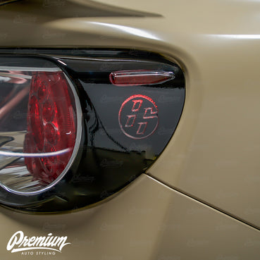 86 Logo Custom Cut-out - Tail Light Deck Vinyl Overlay - Gloss Black | 2012-2016 Scion FR-S