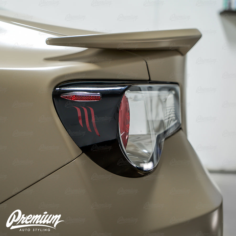 Revenge Custom Cut-out - Tail Light Deck Vinyl Overlay - Gloss Black | 2012-2016 Scion FR-S