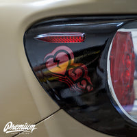 Sad Boi Custom Heart Cut-out - Tail Light Deck Vinyl Overlay - Gloss Black | 2012-2016 Scion FR-S