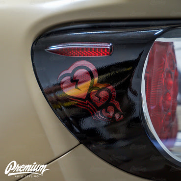 Sad Boi Custom Heart Cut-out - Tail Light Deck Vinyl Overlay - Gloss Black | 2012-2016 Scion FR-S