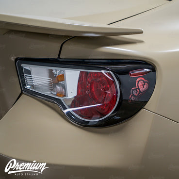 Sad Boi Custom Heart Cut-out - Tail Light Deck Vinyl Overlay - Gloss Black | 2012-2016 Scion FR-S
