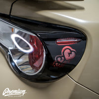 Sad Boi Custom Heart Cut-out - Tail Light Deck Vinyl Overlay - Gloss Black | 2012-2016 Toyota GT86