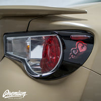 Sad Boi Custom Heart Cut-out - Tail Light Deck Vinyl Overlay - Gloss Black | 2012-2016 Scion FR-S