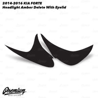 Headlight Amber Delete with Eyelid Vinyl Overlay - Gloss Black / Smoke Tint | 2014-2016 Kia Forte