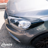 Headlight Amber Delete with Eyelid Vinyl Overlay - Gloss Black / Smoke Tint | 2014-2016 Kia Forte