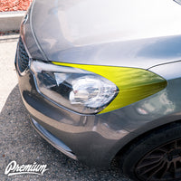 Headlight Amber Delete with Eyelid Vinyl Overlay - Gloss Black / Smoke Tint | 2014-2016 Kia Forte