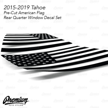 2015-2020 Chevrolet Tahoe US Flag Rear Qtr Window Decal Set