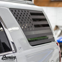 American Flag Rear Qtr Window DECAL Set - Satin Black / Satin Grey | 2015-2020 Chevrolet Tahoe