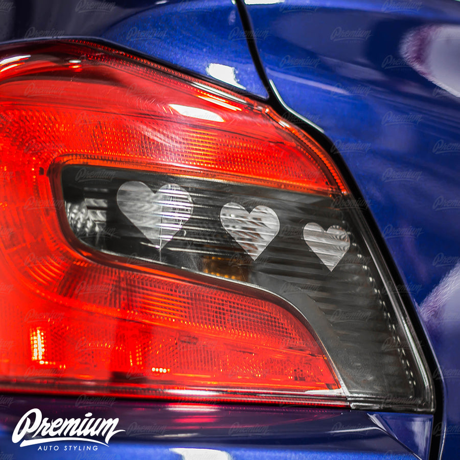 Tail Light Insert w/ Custom Heart Cutouts Overlay-Smoke Tint V2 | 2015-2021 Subaru WRX/STI