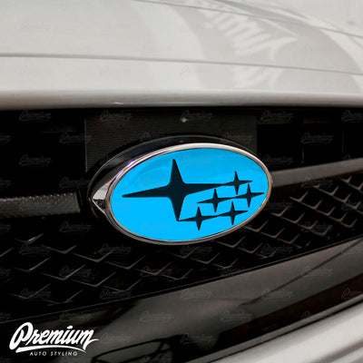 Gloss Black Stars - Emblem Vinyl Overlay (Choose Your Background Color) | 2015-2021 WRX/STI
