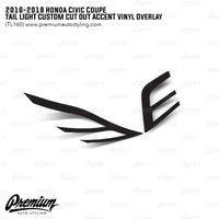 Custom Combo - Black Tail Light Accent with Red Turn Signal Tint Overlay | 2016-2020 Honda Civic Coupe