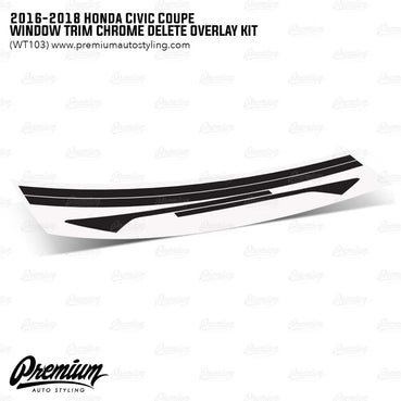 Window Trim Chrome Delete Vinyl Overlay Kit - Satin Black