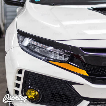 Front Bumper Under Eyelid Accent Vinyl Overlay v2 - Gloss Red