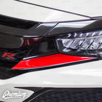 Front Bumper Under Eyelid Accent Vinyl Overlay v2 - Gloss Red