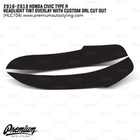 Headlight Overlay with Custom DRL Cut Out - Smoke Tint