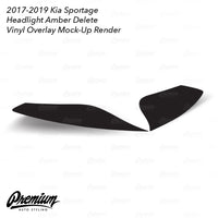 Headlight Amber Delete Vinyl Overlay - Gloss Black | 2017-2022 Kia Sportage
