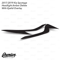 Headlight Amber Delete with Eyelid Vinyl Overlay - Gloss Black | 2017-2022 Kia Sportage
