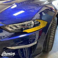 Headlight Amber Delete Overlay V2 - Gloss Black | 2018-2023 Ford Mustang GT