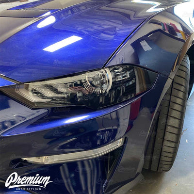 Headlight Amber Delete Overlay V2 - Gloss Black | 2018-2023 Ford Mustang GT