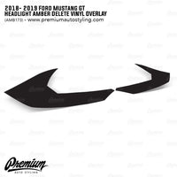Headlight Amber Delete Overlay V2 - Gloss Black | 2018-2023 Ford Mustang GT