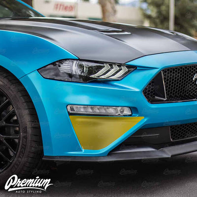 Front Bumper Roush Style Accent Overlay - Satin Black | 2018-2023 Ford Mustang