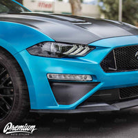 Front Bumper Roush Style Accent Overlay - Satin Black | 2018-2023 Ford Mustang