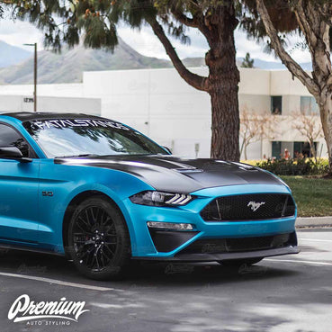 Front Bumper Roush Style Accent Overlay - Satin Black | 2018-2023 Ford Mustang