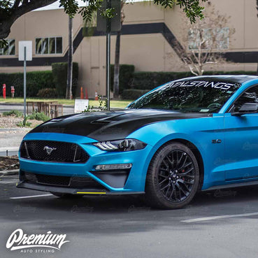 Front Bumper Roush Style Accent Overlay - Satin Black | 2018-2023 Ford Mustang