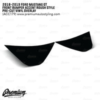 Front Bumper Roush Style Accent Overlay - Satin Black | 2018-2023 Ford Mustang