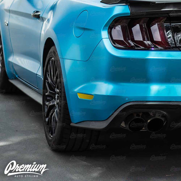 Smoked Tinted Rear Bumper Reflectors For Ford Mustang 2018-2022 - Pair
