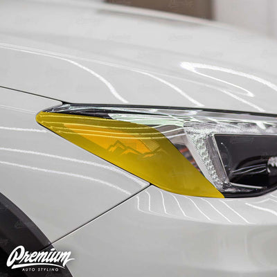 Headlight Amber Delete Overlay w/ Mountain Range Cut Out -Gloss Black