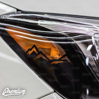 Headlight Amber Delete Overlay w/ Mountain Range Cut Out -Gloss Black