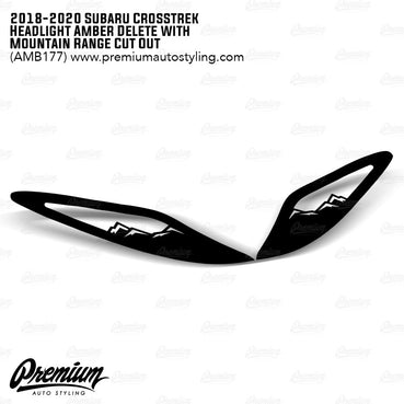 Headlight Amber Delete Overlay w/ Mountain Range Cut Out -Gloss Black