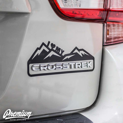 "I Heart My" Crosstrek Mountain Range DECAL - Gloss Black
