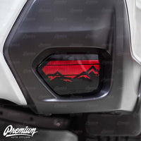 Rear Bumper Reflector w/ Mountain Range Cut Out Overlay -Gloss Black
