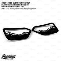 Rear Bumper Reflector w/ Mountain Range Cut Out Overlay -Gloss Black