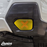 Rear Bumper Reflector with X - Cut Out Vinyl Overlay - Gloss Black