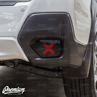 Rear Bumper Reflector with X - Cut Out Vinyl Overlay - Gloss Black