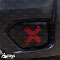 Rear Bumper Reflector with X - Cut Out Vinyl Overlay - Gloss Black