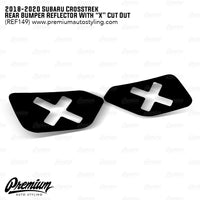 Rear Bumper Reflector with X - Cut Out Vinyl Overlay - Gloss Black