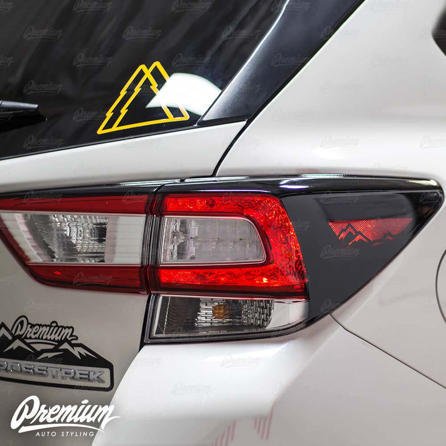 Tail Light Deck Vinyl Overlay with Mountain Range Cut Out - Gloss Black