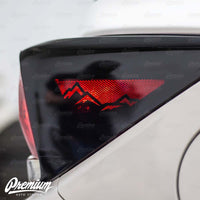 Tail Light Deck Vinyl Overlay with Mountain Range Cut Out - Gloss Black