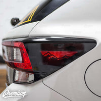 Tail Light Deck Vinyl Overlay with Mountain Range Cut Out - Gloss Black