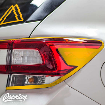 Tail Light Trim Accent Overlay w/ Mountain Range Cut Out -Gloss Black