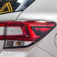 Tail Light Trim Accent Overlay w/ Mountain Range Cut Out -Gloss Black